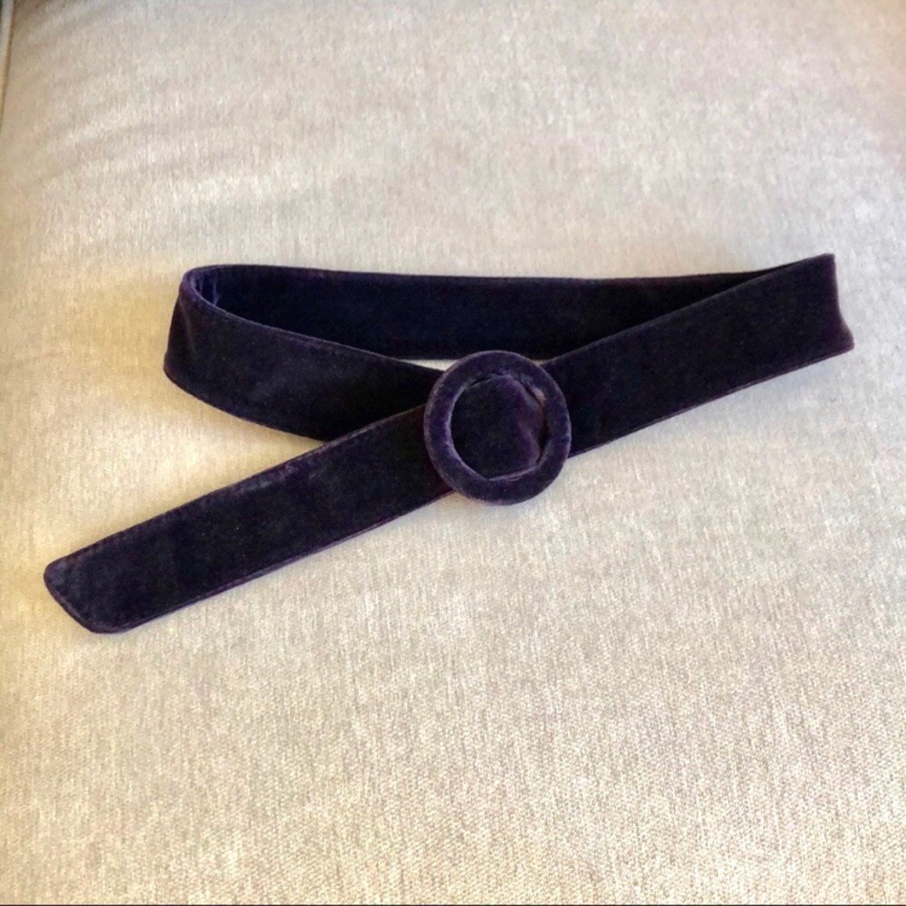 Anthropologie Purple Velvet Belt - Picture 1 of 1